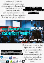 FORUM CONVERGENCE DES PSYCHOLOGUES EN LUTTE SAMEDI 29 JANVIER : demandez le programme