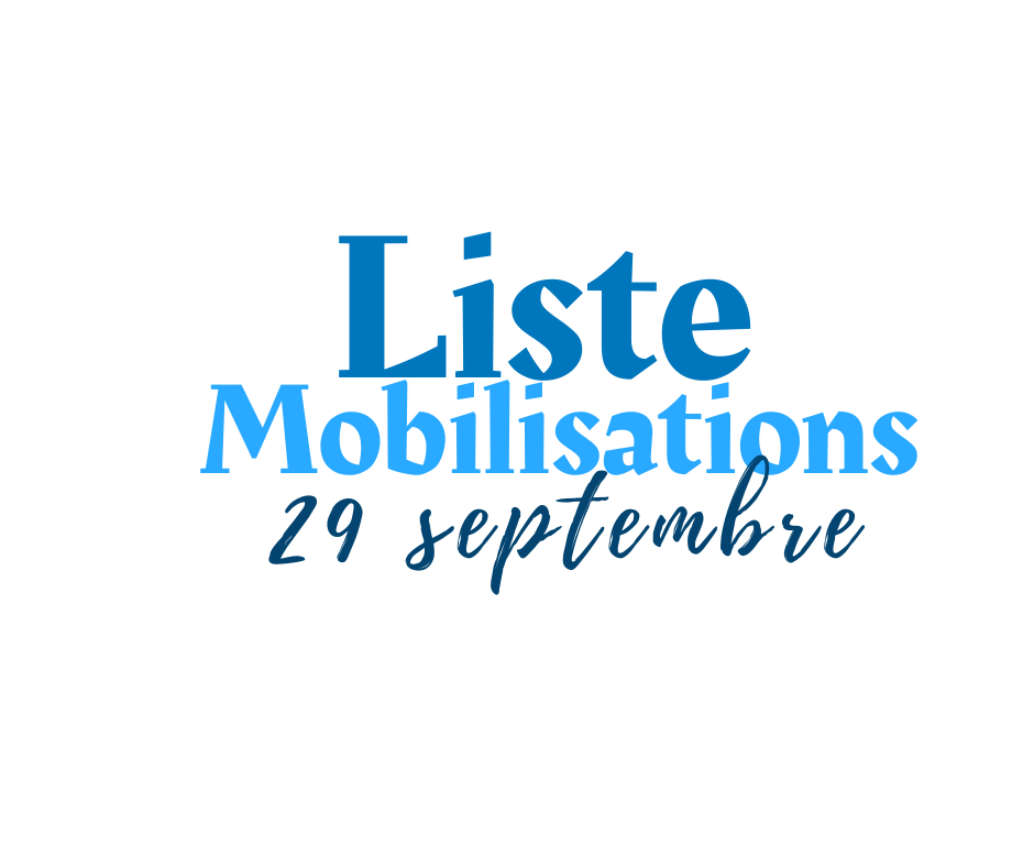 Liste des mobilisations 29 septembre