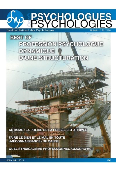 P&P n°227/228 Best of: Profession psychologue, dynamique d'une structuration