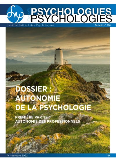 P&P n° 280 Autonomie de la psychologie